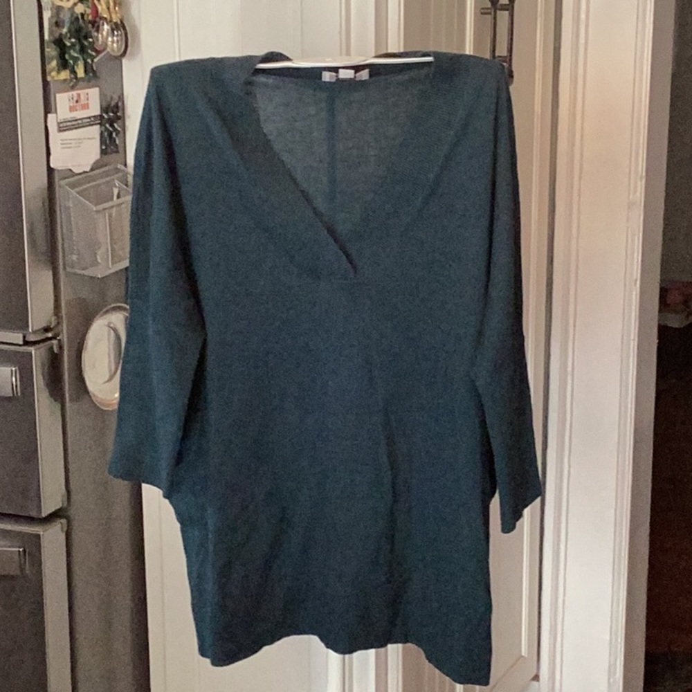 Loft Outlet blue green push up sleeves poncho/ tunic. Worn maybe 2x